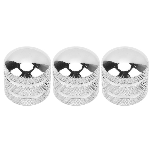 3Pcs Guitar Control Knob Metal Potentiometer Cover Instrument Accessory Set Kit for Bass