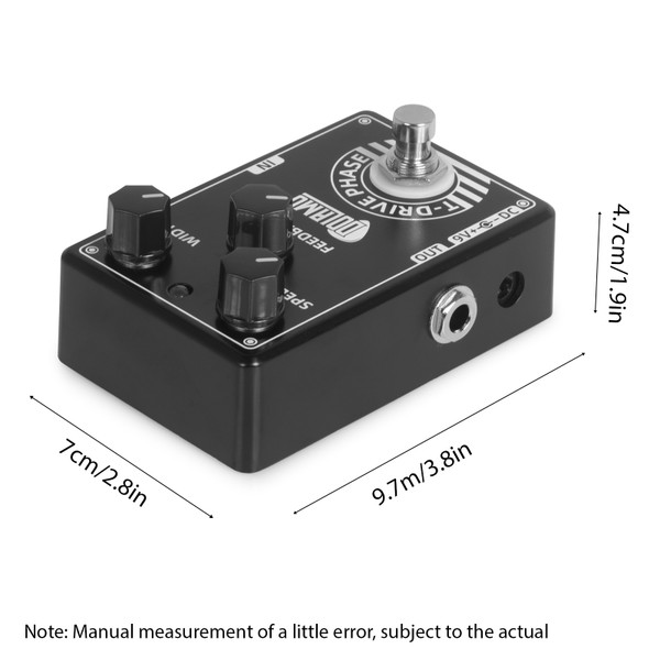 Dolamo T-Drive Phase Guitar Effects Pedal Width/Feedback/Speed DC 9V 6.35mm Input/Output Interface Electric Guitar Classic Analogue Phaser Effector with True Bypass Aluminum Alloy Casing