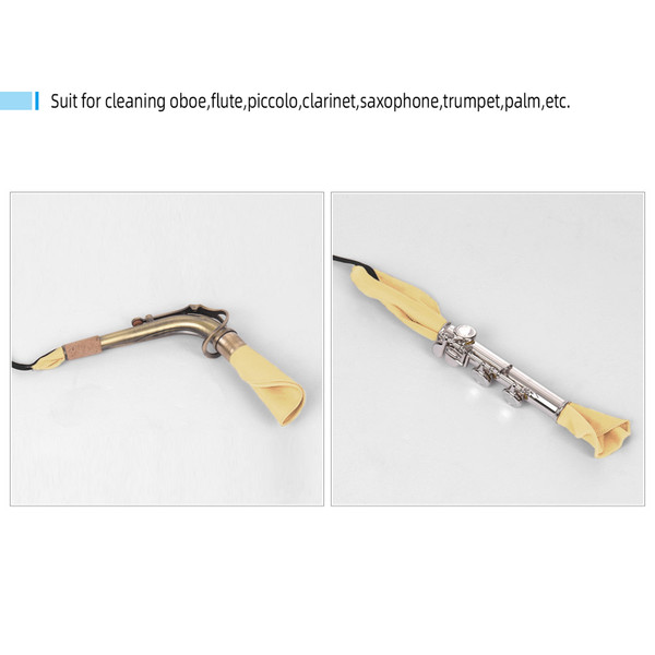 Btuty Clarinet Piccolo Flute Sax Saxphone Cleaning Cloth for Inside Tube Saxophone Sax Cleaning Care Tool Wind Instrument Cleaner