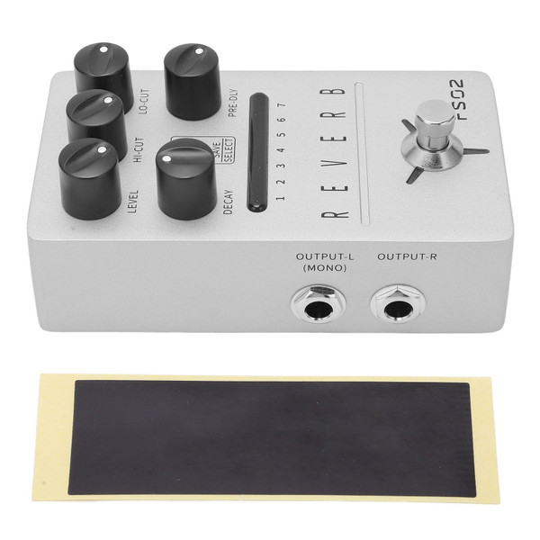 Silver Electric Guitar Effect Pedal Stereophonic 7 Classic Reverberation End Toning Hold Guitar Effect Pedal DC9V