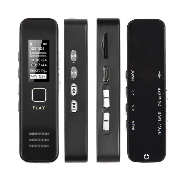 Digital Voice Recorder 32GB Voice Recording Device 32-1536KBPS for Lecture Meeting Interview Business Talk Audio Recorder with Playback, MP3 Music Player, Earphone, Password (TF Card Not Included)