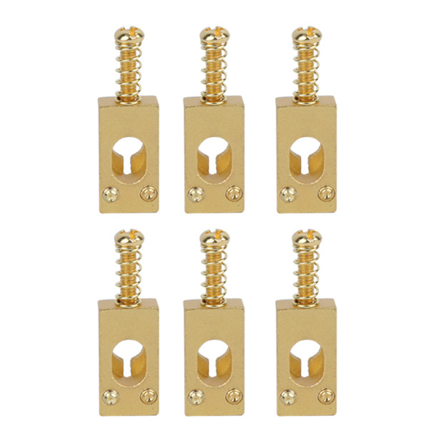 6Pcs Guitar Bridge Saddle Brass String Saddles Replacement Electric Guitar AccessoriesGold