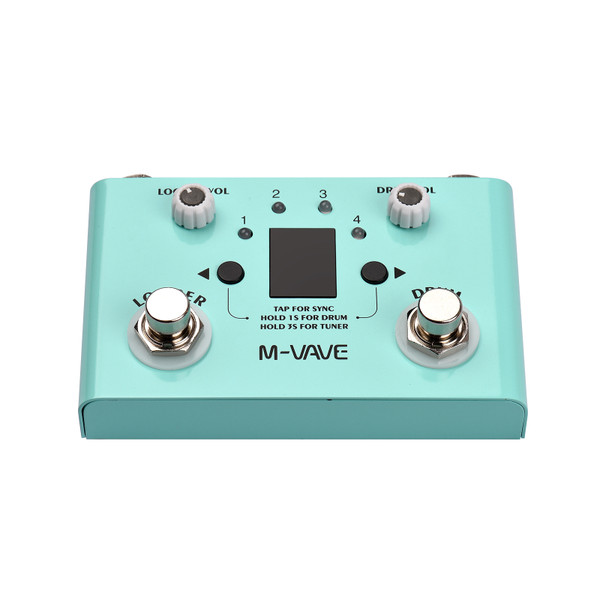 M-VAVE LOST TEMPO Effect Pedal Drum & Looper Effector Mini 2-in-1 Looper & Drum Machine Double Footswitch Looper Pedal Looper Guitar Pedal 30 Drums & 4 Loops High Precision Tuner