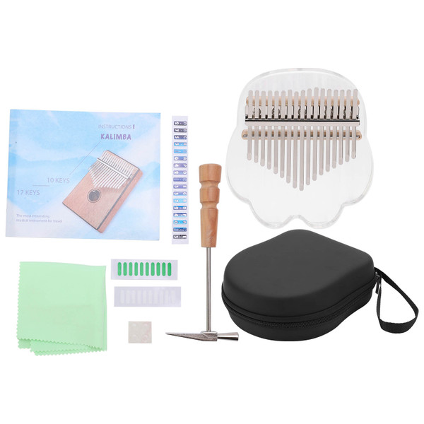 17 Tone Kalimba Acrylic Thumb Piano Beginner Children Gift Outdoor Leisure Instruments M‑1S