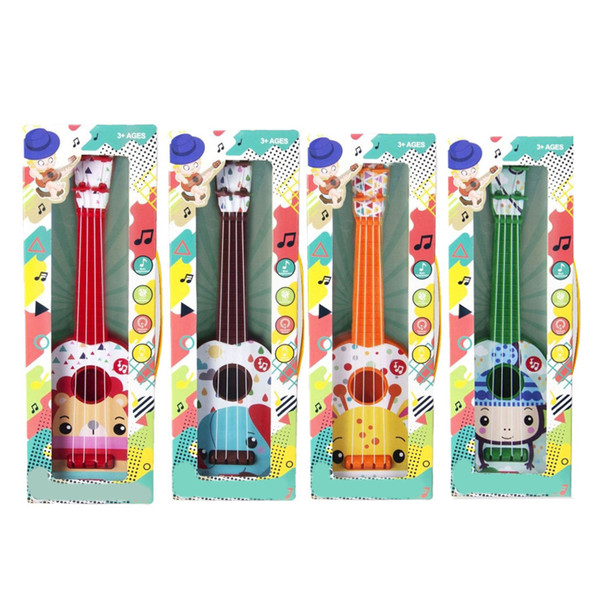 Unisex Kid Miniature Ukulele Toy Cute Educational Children Music Toy Small Ukulele for Home Round Animal Shape