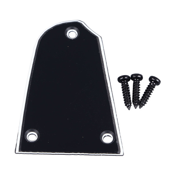 Guitar Truss Rod Cover Plastic 3 Hole Electric Guitar Truss Rod Cover Plate for Practice GR46 Black