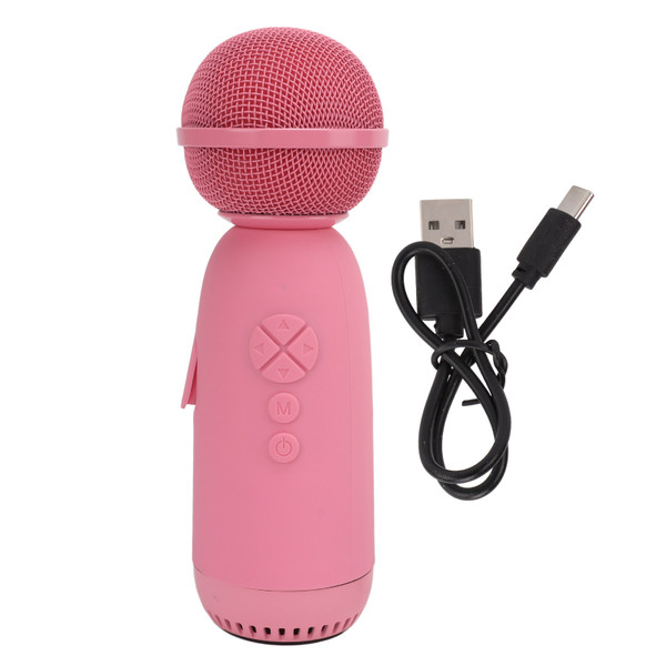Bluetooth Microphone Portable Wireless Karaoke Mic Speaker Children Cartoon Toys for Home Birthday PartyPink