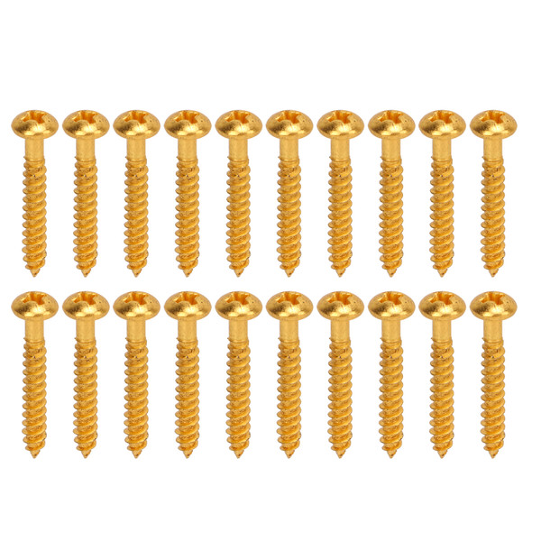 20 Pcs Pickup Mounting Screws Metal High Strength Replacement Electric Guitar Bass Pickup Screw Gold