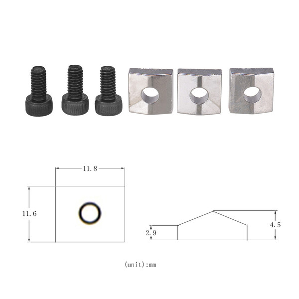 Electric Guitar Tremolo Bridge String Locks Strings Locking System Metal Nut Block & Clamp Hex Screws Guitar Parts Accessories, Pack of 3 Sets