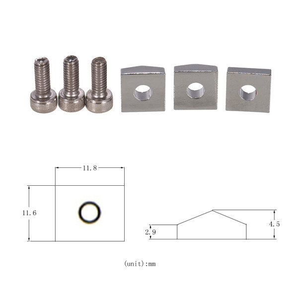 Electric Guitar Tremolo Bridge String Locks Strings Locking System Metal Nut Block & Clamp Hex Screws Guitar Parts Accessories, Pack of 3 Sets