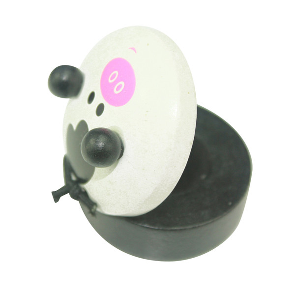 Wooden Finger Castanet Animal Pattern Castanets Musical Instruments Toys For for Baby Early Education White