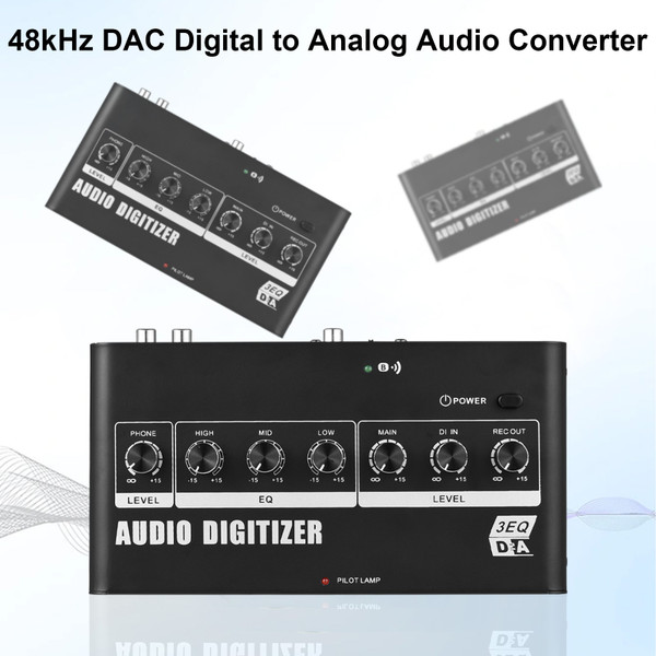 Audio Digitizer Digital to Analog Audio Converter 48kHz DAC Converter Digital Analog Converter Optical Coaxial Input RCA 3.5mm Audio Output Adapter