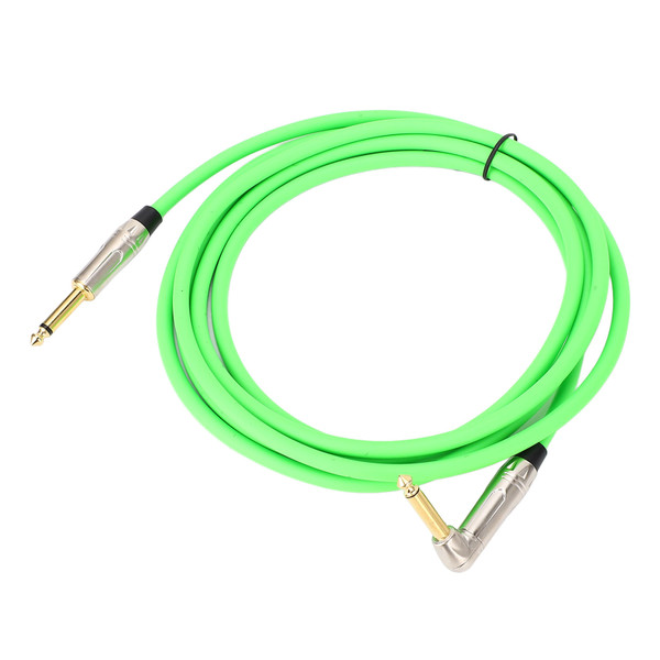 Instrument Cable Straight to Right Angle 6.35mm Jack Noise Cancelling Connection Cord for Electric Guitar Bass 3 Meter