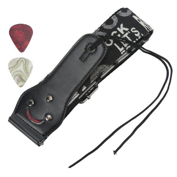 Guitar Strap Comfortable Easy Installation Portable Fully Fix Accessories with Guitar Picks Black Rock