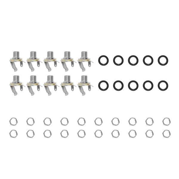 10 Set Guitar Jack Metal Mono Standard Size Good Contact Electric Guitar Jack Replacement 6.35mm
