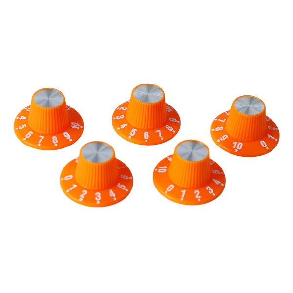 5Pcs Plastic Guitar Control Knob Thread Edge Comfortable Grip Decorative Electric Guitar Control Knob Set