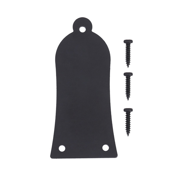 3 Holes Metal Truss Rod Cover with Screws Guitar Bass Replacement(Black)