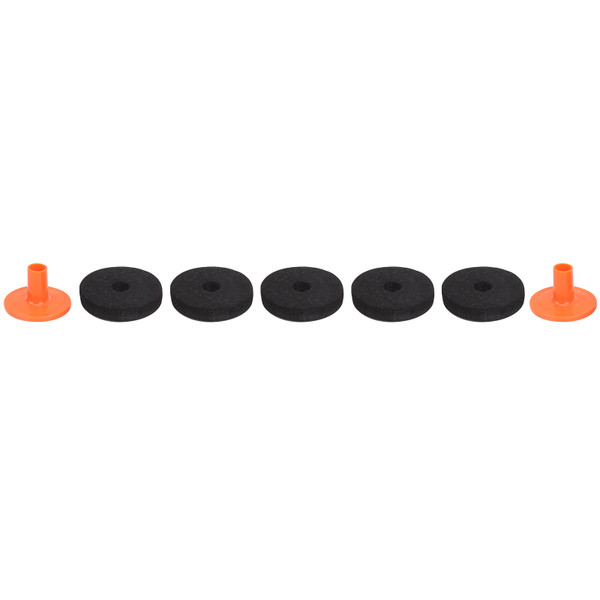 7Pcs Drum Felt Pad Kit Black Orange Red Wear Resistant Anti Friction Cymbal Accessories(50mm （ WC75） )