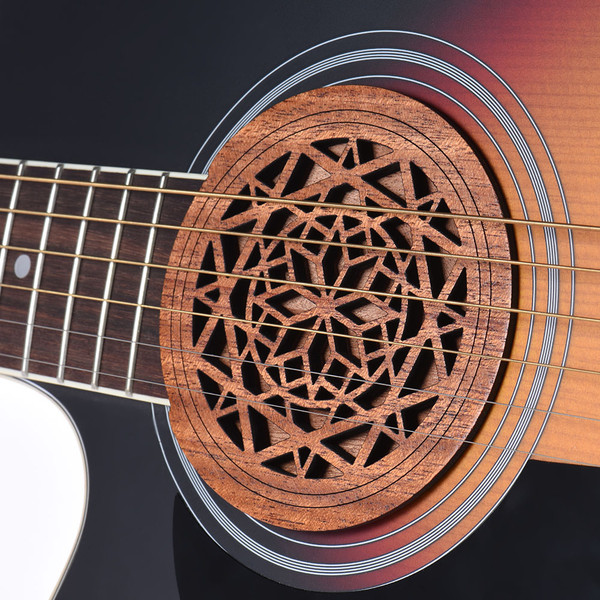 Guitar Wooden Soundhole Sound Hole Cover Block Feedback Buffer Mahogany Wood for EQ Acoustic Folk Guitars