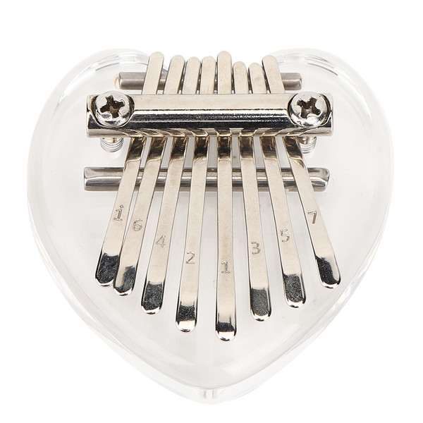 Thumb Piano 8 Keys Mini Portable Acrylic Material Decoration Gift Musical Instrument(Heart shaped Crystal )