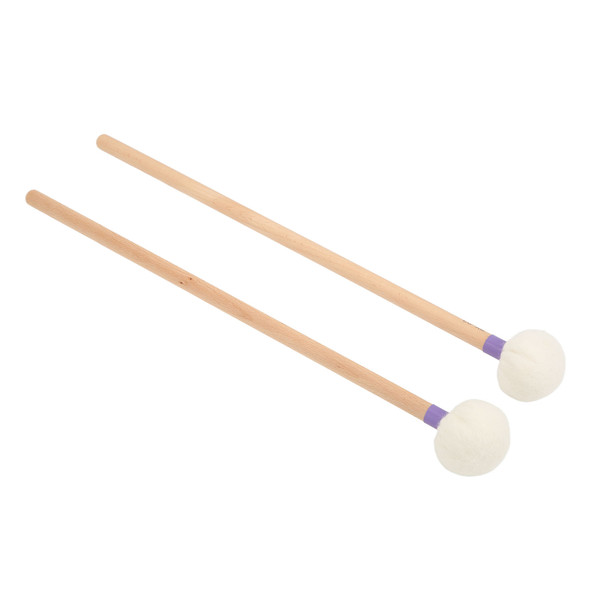 2Pcs Drum Mallet Felt Head Wooden Handle Non Slip Instrument Accessory Set Kit for PlayingPurple