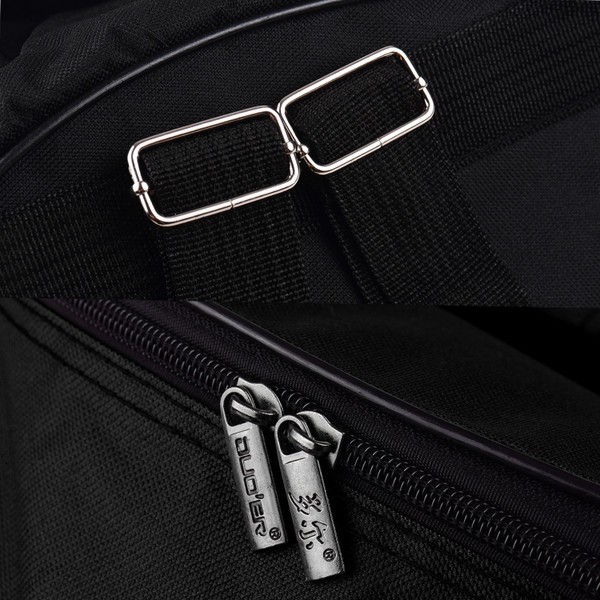 Compact Snare Drum Bag Backpack Case with Shoulder Strap Outside Pockets Musical Instrument Accessory Black