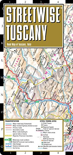 Streetwise Tuscany Map - Laminated Road Map of Tuscany, Italy - Folding pocket size travel map