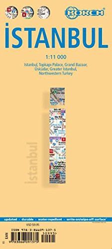 Laminated Istanbul Map by Borch (English) (English, Spanish, French, Italian and German Edition)