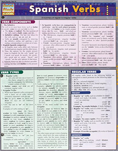 Spanish Verbs (Laminated Reference Guide; Quick Study Academic)
