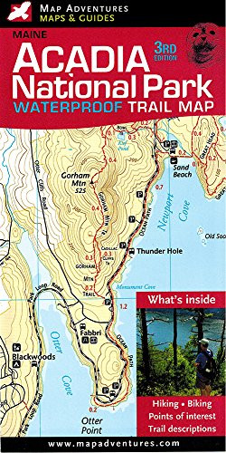 Acadia National Park Waterproof Trail Map, Maine