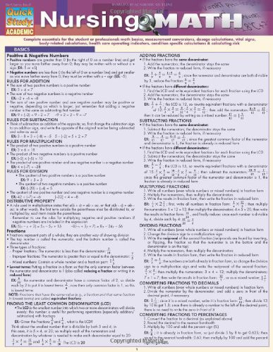 Nursing Math (Quick Study Academic)