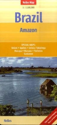 Brazil & Amazon map  (English, Spanish, French and German Edition)