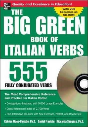 The Big Green Book of Italian Verbs (Book w/CD-ROM): 555 Fully Conjugated Verbs (Big Book of Verbs Series)