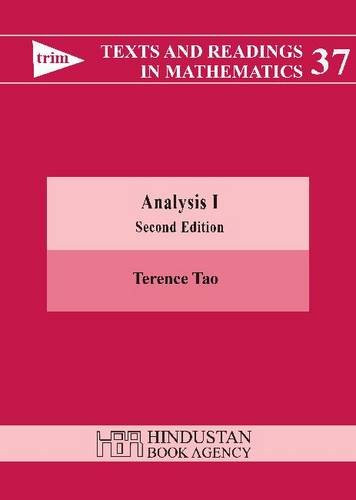 Analysis I (Texts and Readings in Mathematics, No. 37)