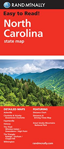 Easy To Read: North Carolina (Rand McNally State Maps)