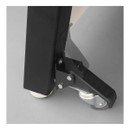 Wheels lock in place with easy to use foot levers