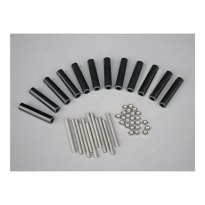 12 3/8"-16" x 4" Threaded Rods, 24 3/8"-16 S jam nuts and 12 Base pin sleeves