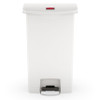 Slim Jim® Trash Can 24 GAL White Resin Step-On 1/Each