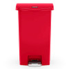 Slim Jim® 1-Stream Trash Can 18.24X11.92X22.22 IN 8 GAL Red Resin Step-On Front Step 1/Each