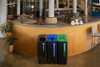 Mixed Recycling 1-Stream Multi-Stream Recycling 16.54X20.87X39.37 IN 15 GAL Black Blue Metal Resin W/Hinged Lid 1/Each