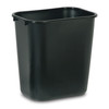 1-Stream Trash Can 14.75X10.5X15 IN 7 GAL 28 QT Black Rectangle Resin Deskside Food Safe 1/Each