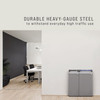 Configure Mixed Recycling 1-Stream Recycling Bin 27.63X22.25X42.25 IN 33 GAL Gray Metal 1/Each