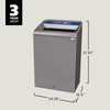 Configure Mixed Recycling 1-Stream Recycling Bin 27.63X22.25X42.25 IN 33 GAL Gray Metal 1/Each