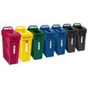 Slim Jim® Trash Can 16 GAL 64 QT Blue Resin Venting Channels Slim 1/Each