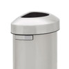 Refine™ 1-Stream Trash Can 19.7X13.7X29.5 IN 21 GAL Stainless Half Round Steel With Open Lid 1/Each
