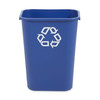 1-Stream Recycling Bin 15.25X11X19.88 IN 10.25 GAL 41 QT Blue Rectangle Resin Deskside 1/Each