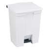 Trash Can 18 GAL White Plastic Step-On Commercial 1/Each
