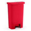 Slim Jim® Trash 1-Stream Trash Can 18.24X11.92X22.22 IN 8 GAL Red Resin Fire Resistant Step-On Slim 1/Each