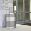 Classics Outdoor Trash Receptacle 51 GAL Stainless Steel With Open Lid Plastic Inner Liner Metal Retaining Straps 1/Each