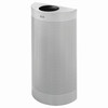 Landfill 1-Stream Trash Can 17.64X8.82X32.48 IN Silver Half Round Stainless Steel With Open Lid 1/Each